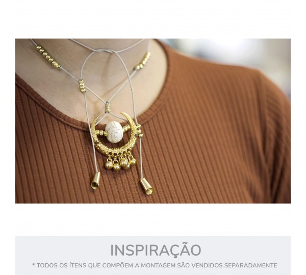Pingente Chifre Ouro 37mm