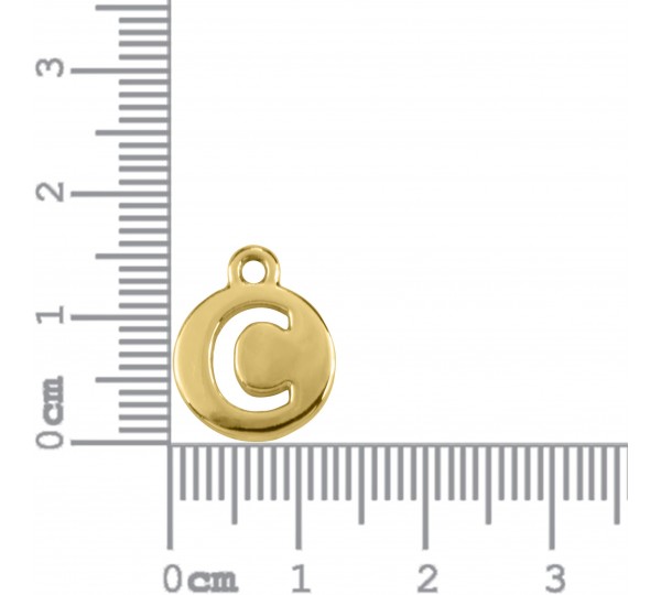 Pingente Letra C Ouro 16mm