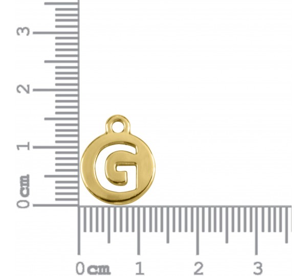 Pingente Letra G Ouro 16mm