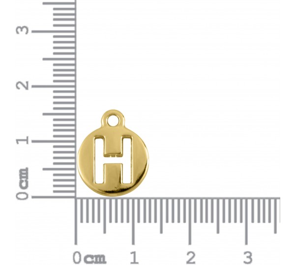 Pingente Letra H Ouro 16mm