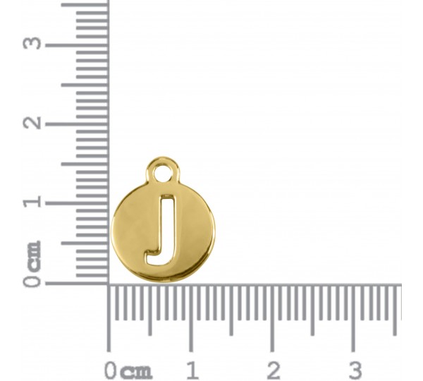 Pingente Letra J Ouro 16mm