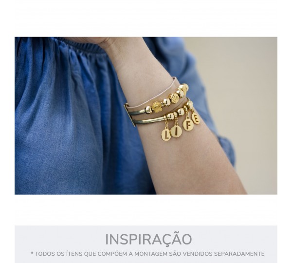 Pingente Letra L Ouro 16mm
