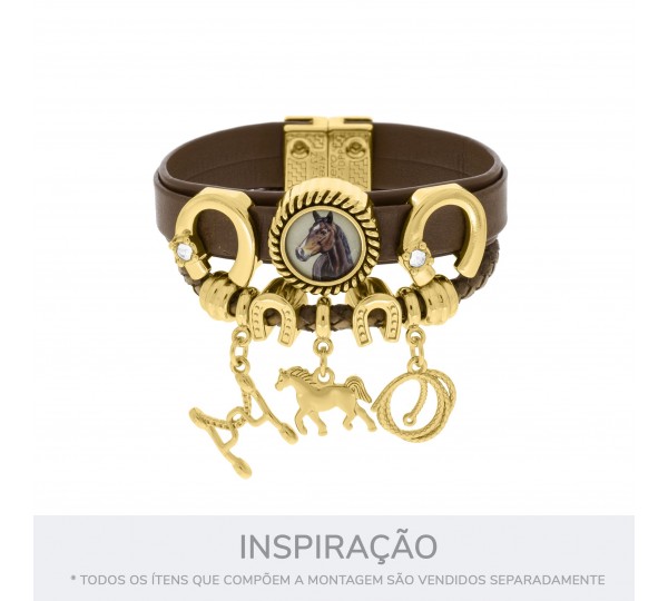 Berloque Ferradura Ouro 10mm