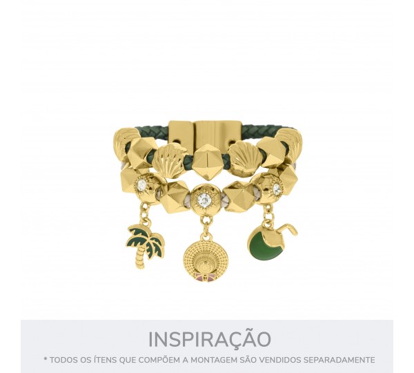 Entremeio Redondo Ouro com Strass 14mm