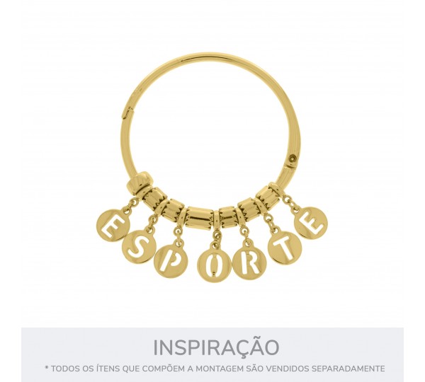 Pingente Letra R Ouro 16mm
