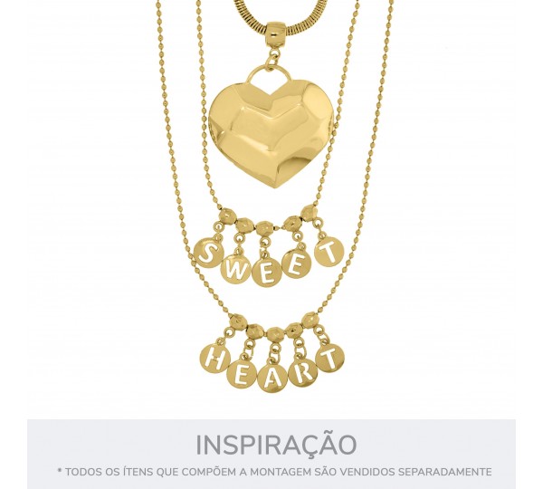 Pingente Letra W Ouro 16mm