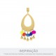 Base para Brinco Retangular Ouro 13mm