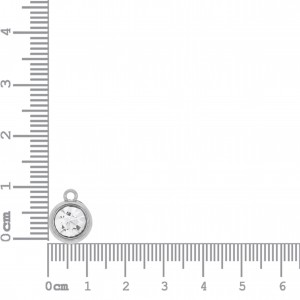 Pingente Ponto de Luz Níquel com Strass Cristal 15mm