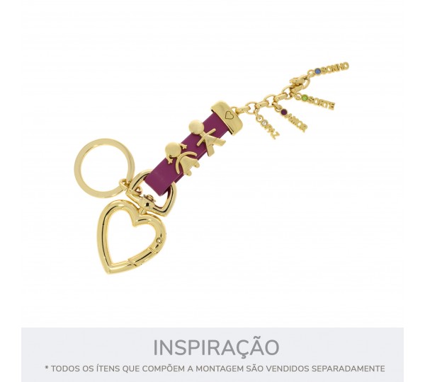 Conjunto Pingentes Desejos Ouro com Strass Colorido