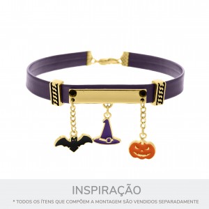 Conjunto de Pingentes Halloween Ouro