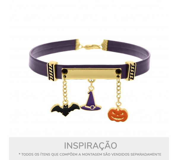 Conjunto de Pingentes Halloween Ouro