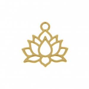 Pingente Ouro Flor de Lótus 19mm