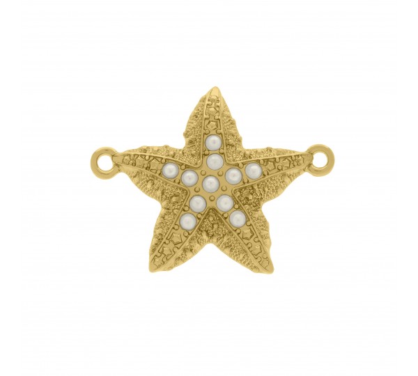 Pingente Estrela do Mar Ouro com Pérolas 29mm