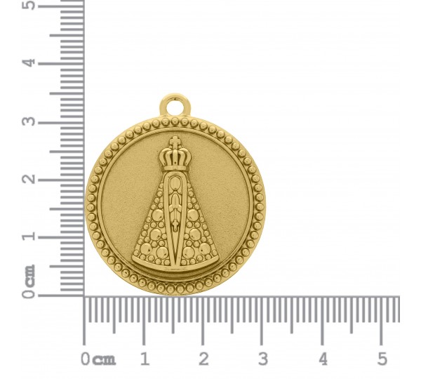Pingente Nossa Senhora Aparecida Ouro 34mm