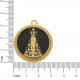 Pingente Nossa Senhora Aparecida Ouro com Resina Preta 34mm