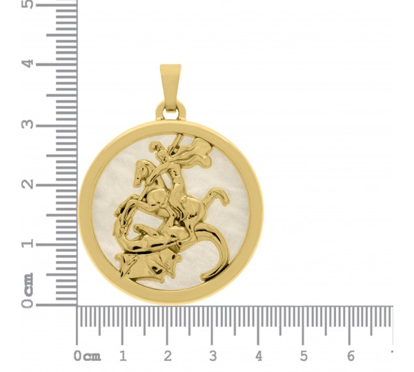 Pingente São Jorge Ouro com Pérola 32mm