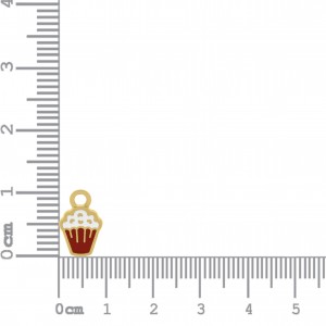 Pingente Cupcake Ouro com Resina Colorida 13mm