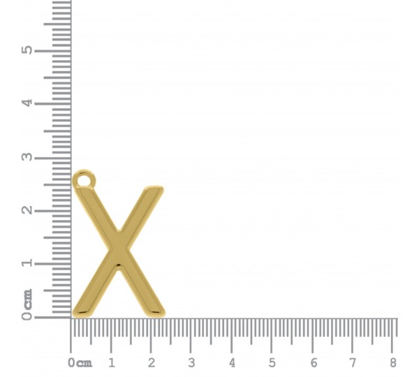 Pingente Letra X Ouro 28mm