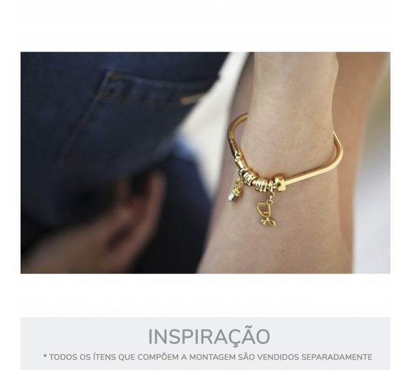 Base para Pulseira Quadrada Ouro 64mm