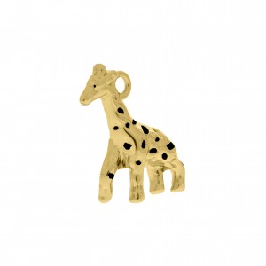 Pingente Girafa Ouro com Pintura Preta 23mm
