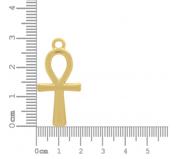 Pingente Cruz ANKH Ouro 30mm