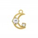 Pingente Lua Ouro com Strass 19mm