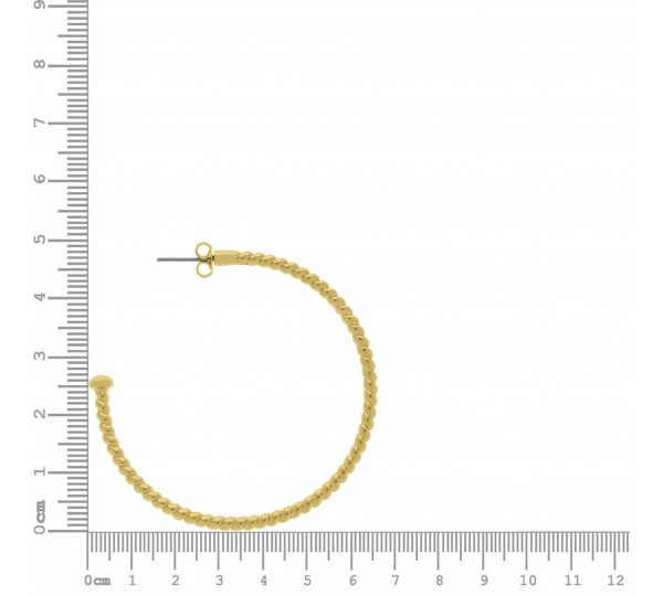 Brinco Argola Torcida Ouro 50mm
