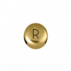 Passador Redondo Letra R Ouro 8mm