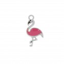 Pingente Flamingo Níquel com Pink 22mm