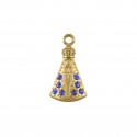 Pingente Nossa Senhora Ouro com Strass Azul 22mm