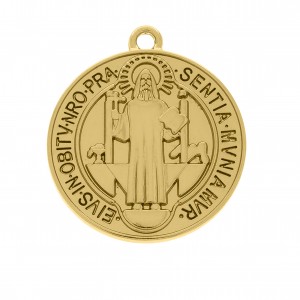 Pingente Medalha São Bento Ouro 29mm