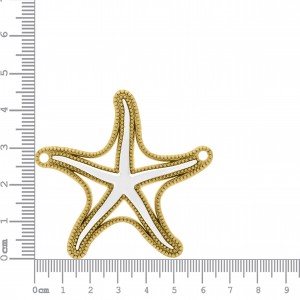 Pingente Estrela do Mar Ouro Com Branco 45mm