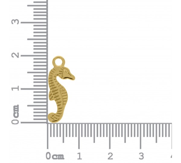 Pingente Cavalo Marinho Ouro 22mm