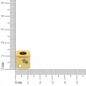 Berloque Quadrado Life Ouro 10mm