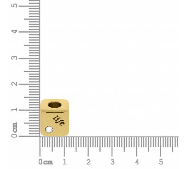 Berloque Quadrado Life Ouro 10mm