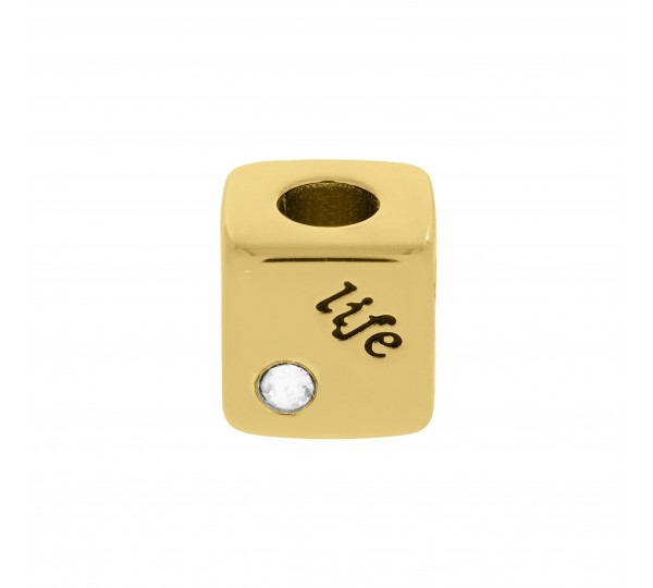 Berloque Quadrado Life Ouro 10mm