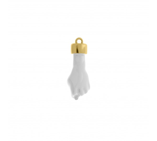 Pingente Figa Ouro com Branco 33mm