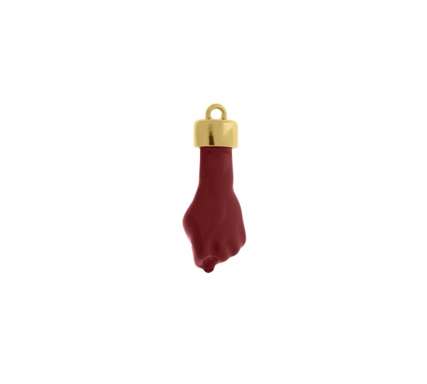 Pingente Figa Ouro com Vermelho 33mm