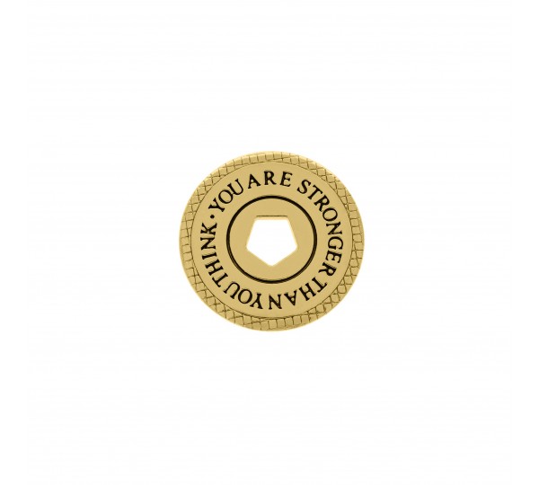 Pingente Redondo Be Strong Be Brave Ouro 21mm