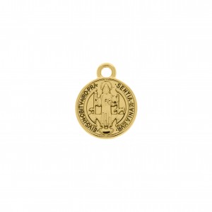 Pingente Medalha São Bento Ouro 18mm