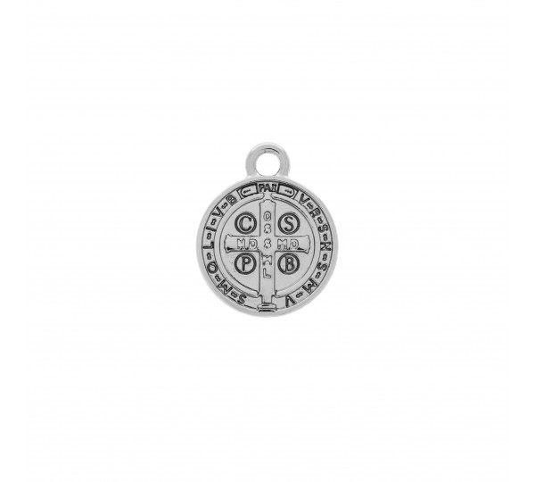 Pingente Medalha São Bento Níquel 18mm