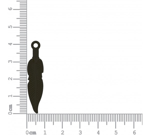 Pingente Pena Preto 43mm