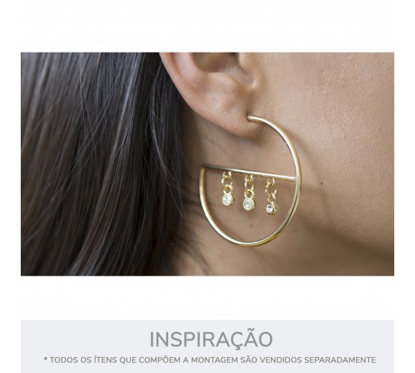Pingente Níquel com Strass 8mm