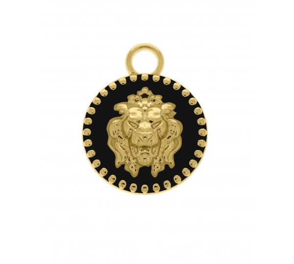 Pingente Leão Ouro com Preto 37mm