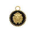 Pingente Leão Ouro com Preto 37mm