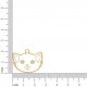 Pingente Gato Ouro com Branco 28mm