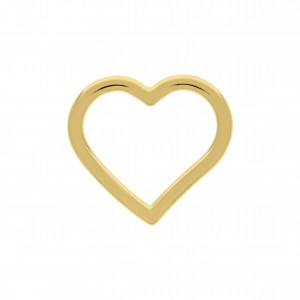 Pingente Coração Vazado Ouro 31mm