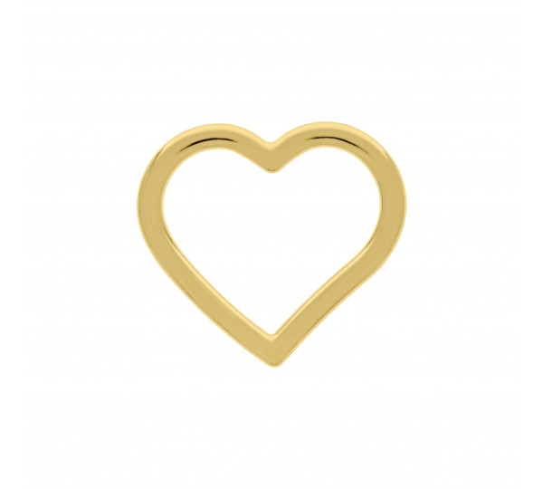 Pingente Coração Vazado Ouro 31mm