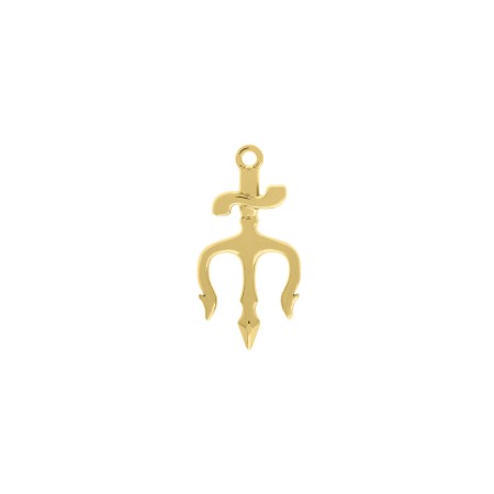 Pingente Tridente de Exu Orixá Ouro 33 mm