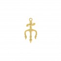 Pingente Tridente de Exu Orixá Ouro 33 mm